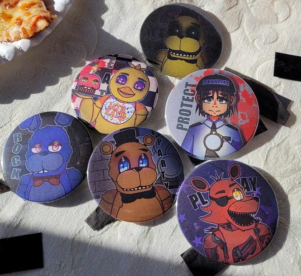 Five Nights at Freddy's Inspired 2.25“ Buttons
