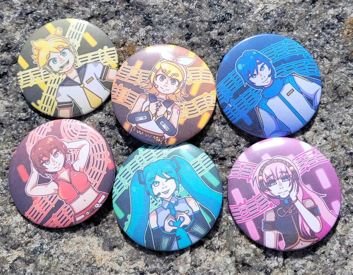 Vocal Synth Inspired 2.25“ Buttons