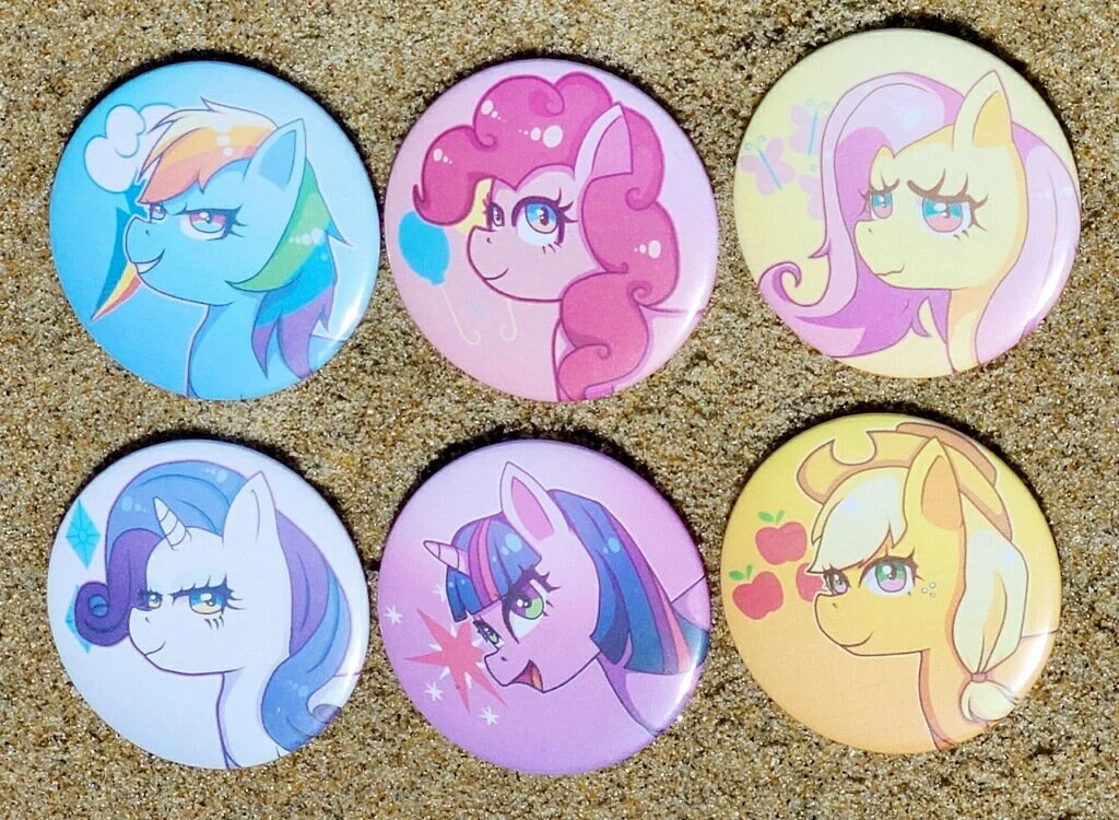 Cartoon Ponies Inspired 2.25“ Buttons