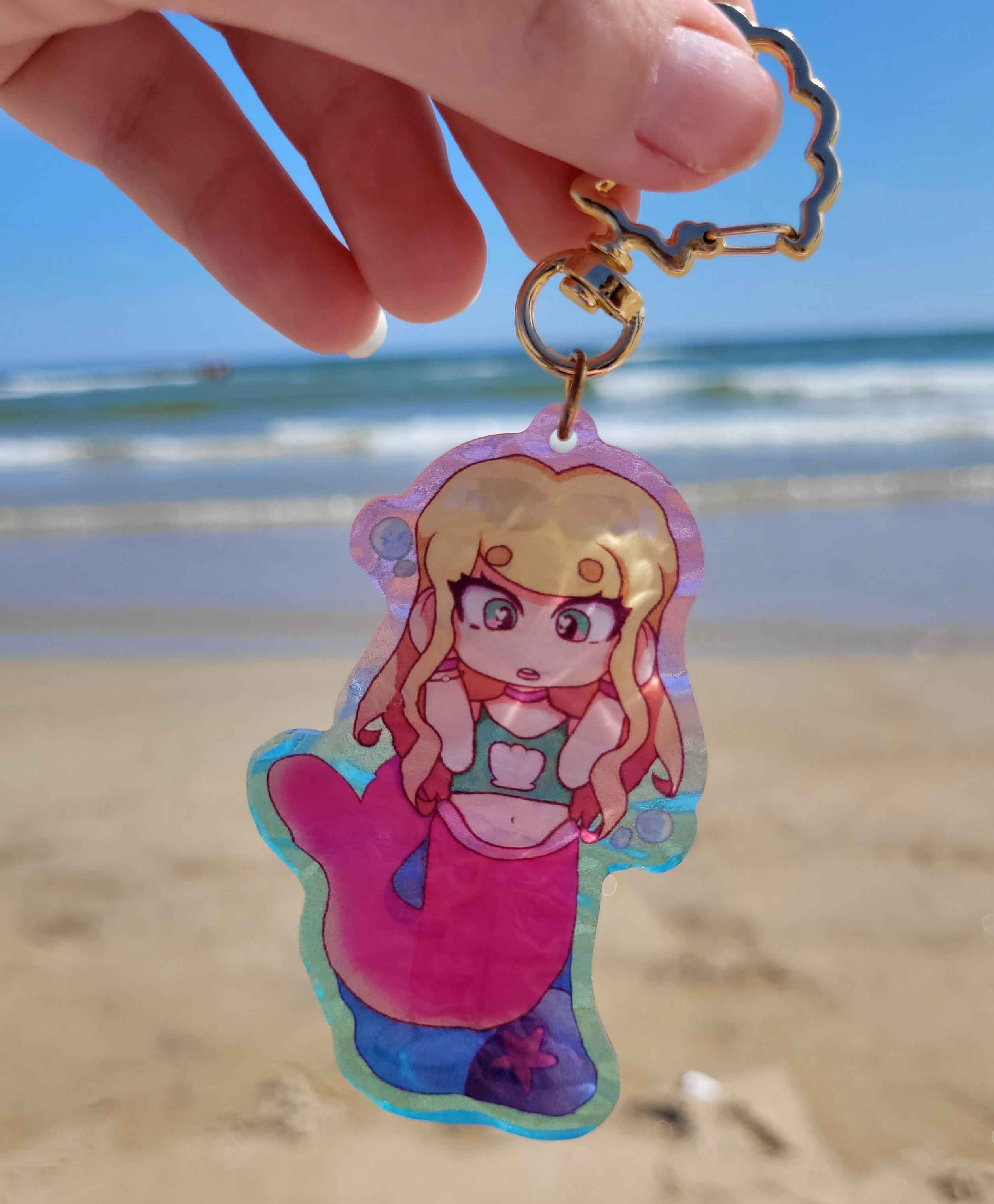 Summer the Mermaid Double-Sided Acrylic Keychain